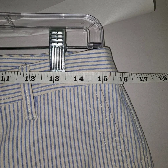 Talbots size 4P blue and white pinstriped relaxed chino pants, ankle length - Picture 6 of 8